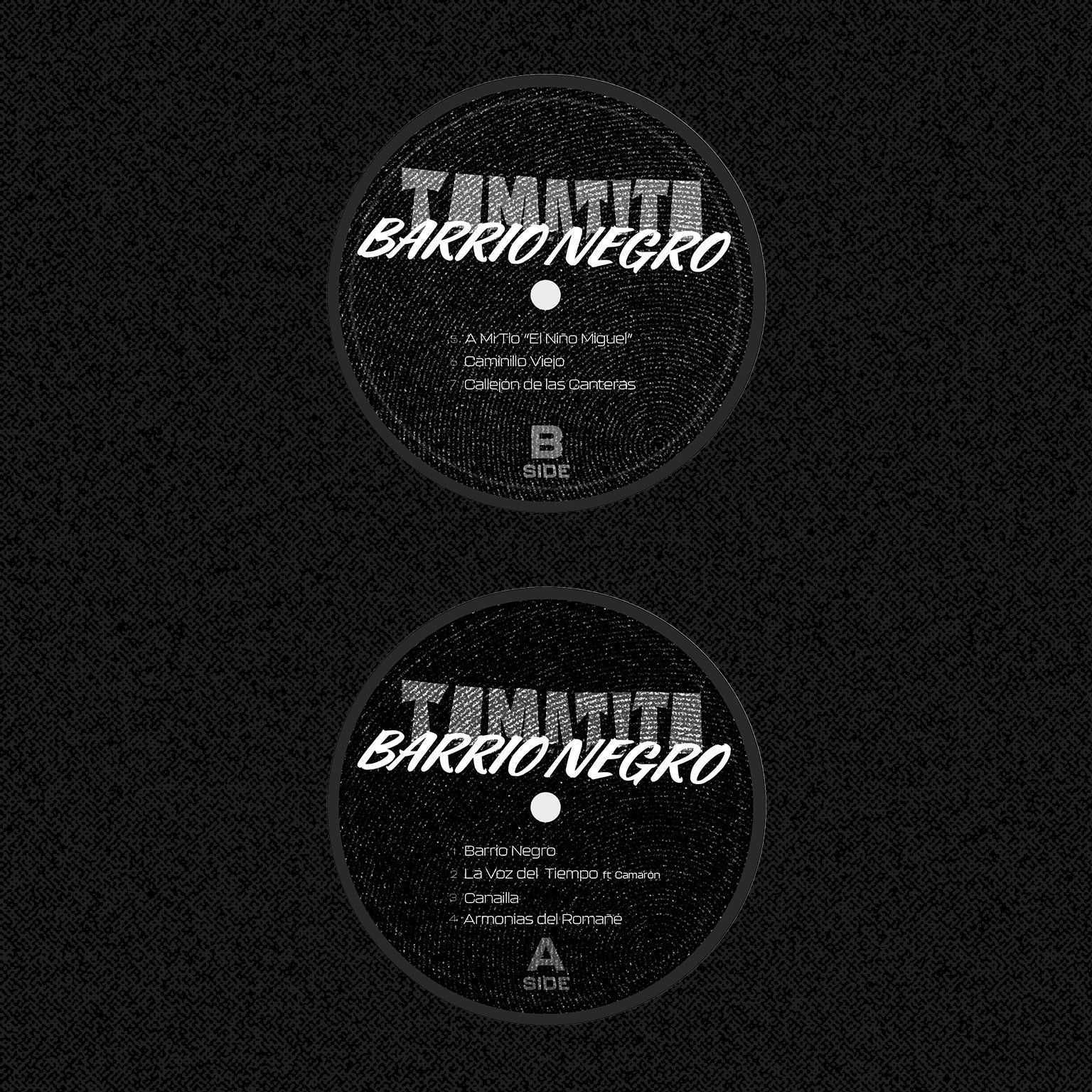 galleta de disco de vinilo para tomatito en blanco y negro